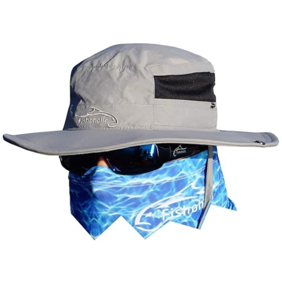 Fishing Hat Boonie Bucket Hat UPF50+ Sun Protection Wide Brim 2 Adj Straps Gray - Picture 7 of 7